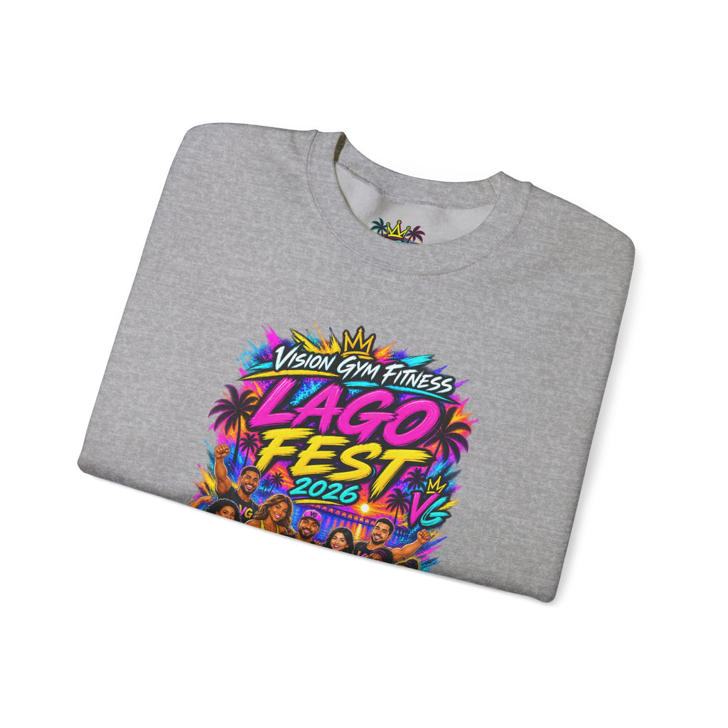 Crewneck Sweatshirt - Lago Fest Unity Neon Floral Graphic