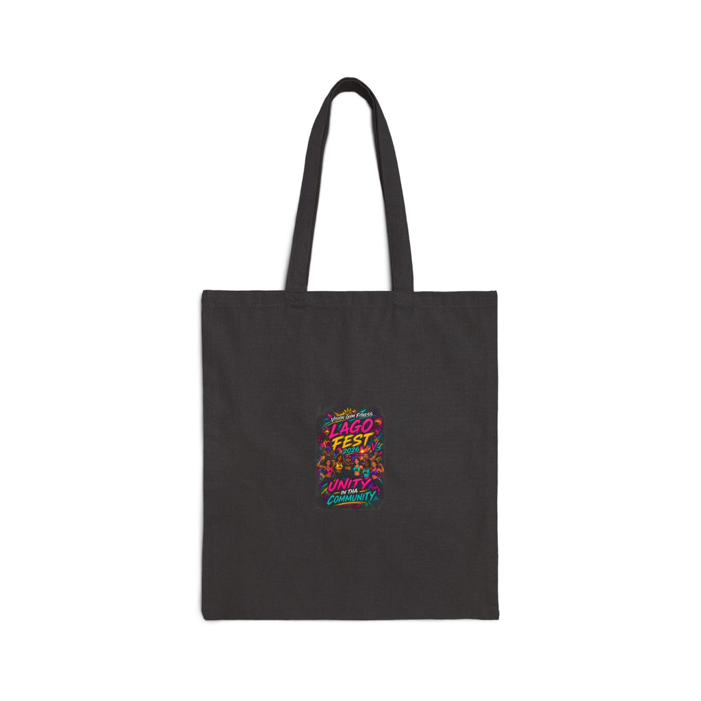 Festival Floral Tote Bag — 'LAGO FEST' Cotton Canvas Market Bag