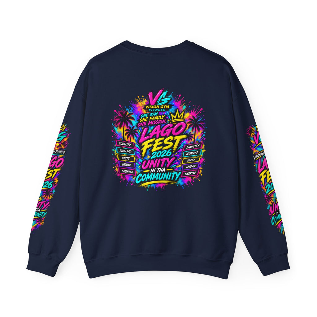 Crewneck Sweatshirt - Lago Fest Unity Neon Floral Graphic