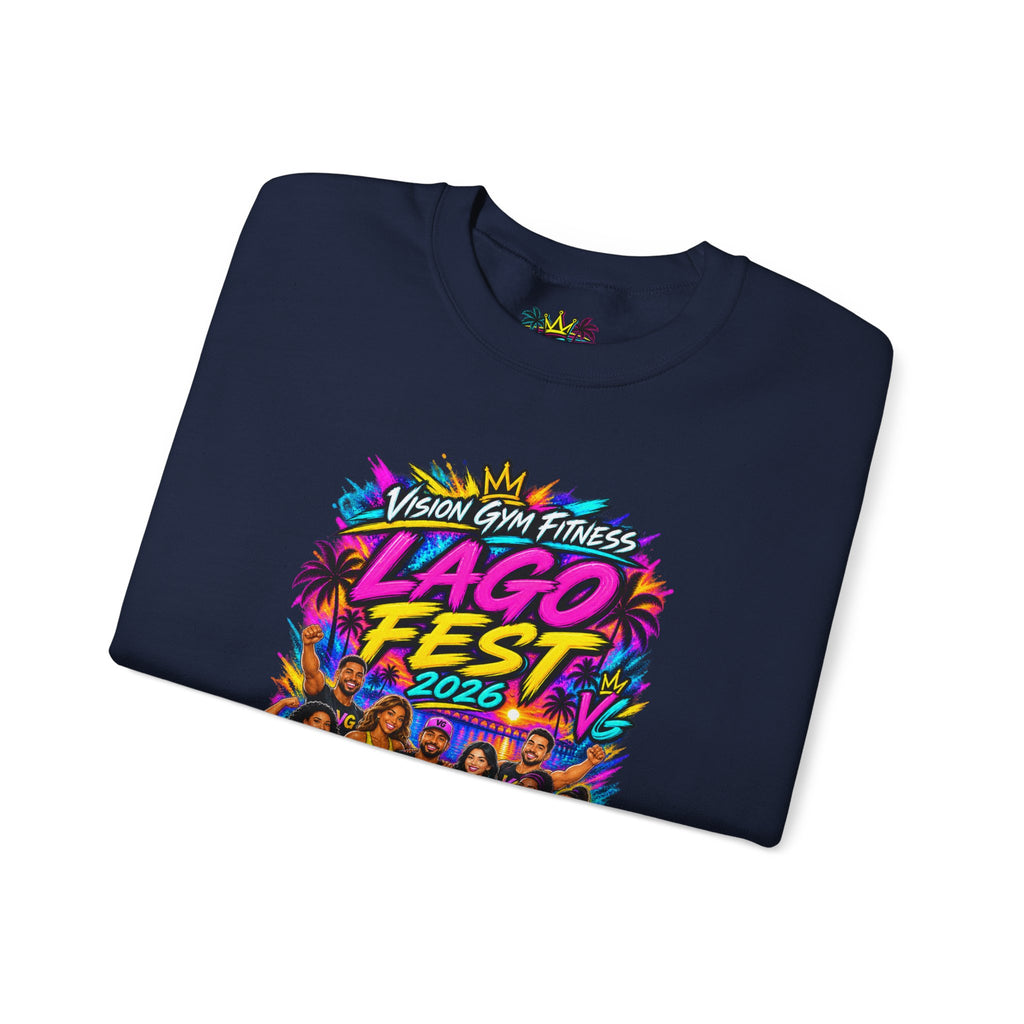 Crewneck Sweatshirt - Lago Fest Unity Neon Floral Graphic