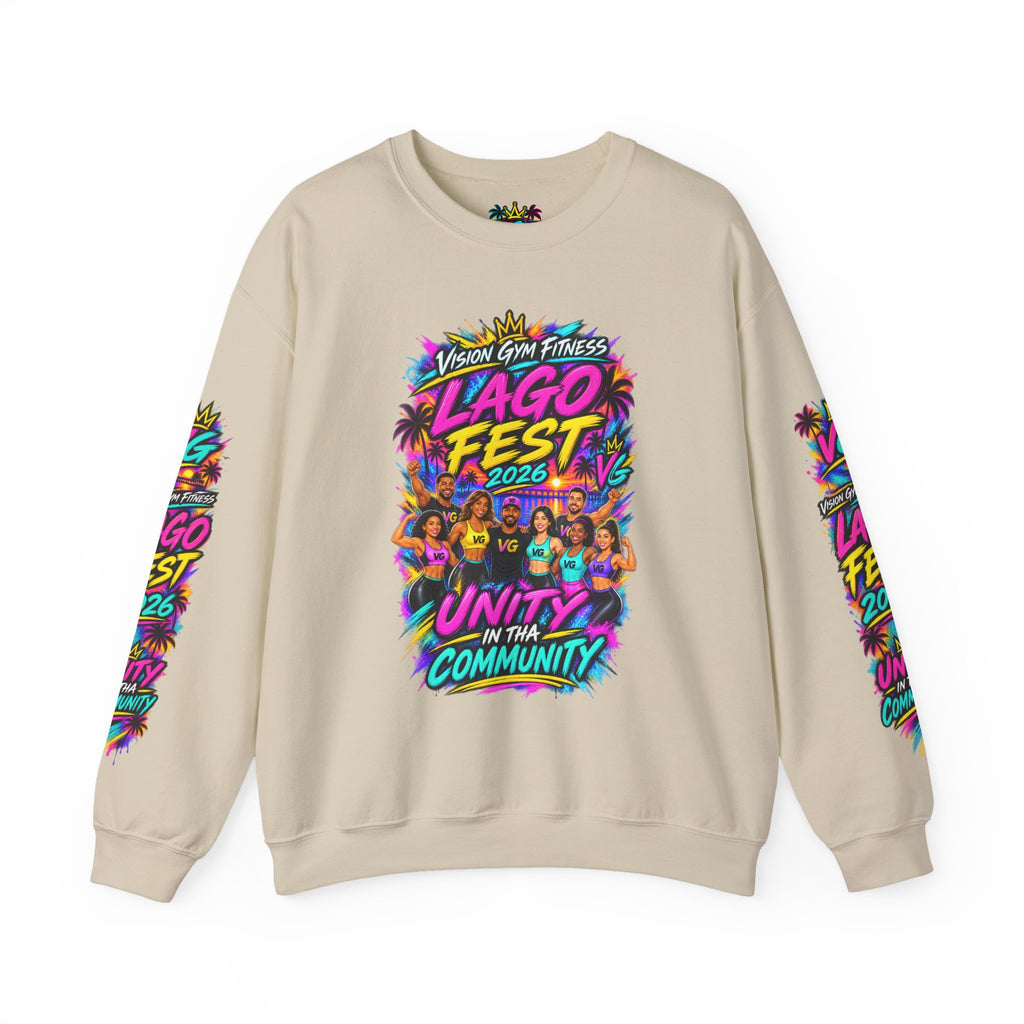 Crewneck Sweatshirt - Lago Fest Unity Neon Floral Graphic
