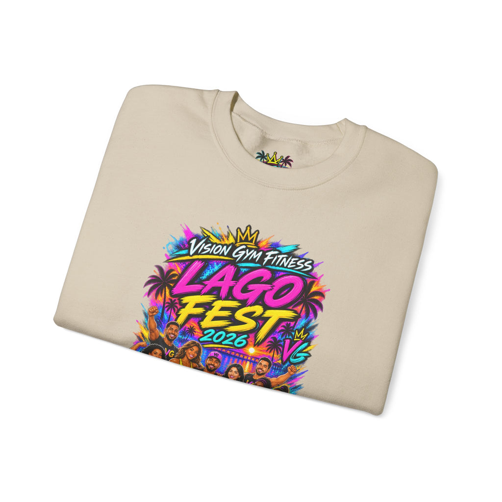 Crewneck Sweatshirt - Lago Fest Unity Neon Floral Graphic