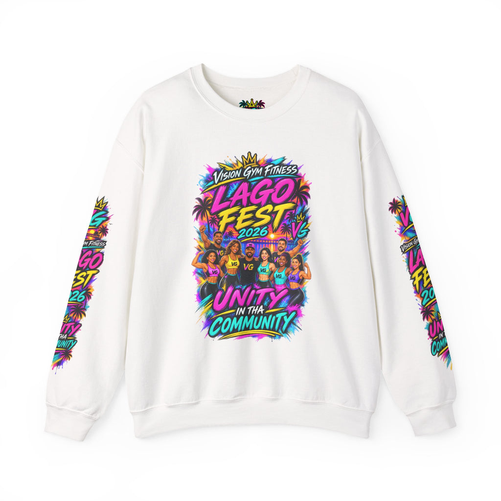 Crewneck Sweatshirt - Lago Fest Unity Neon Floral Graphic