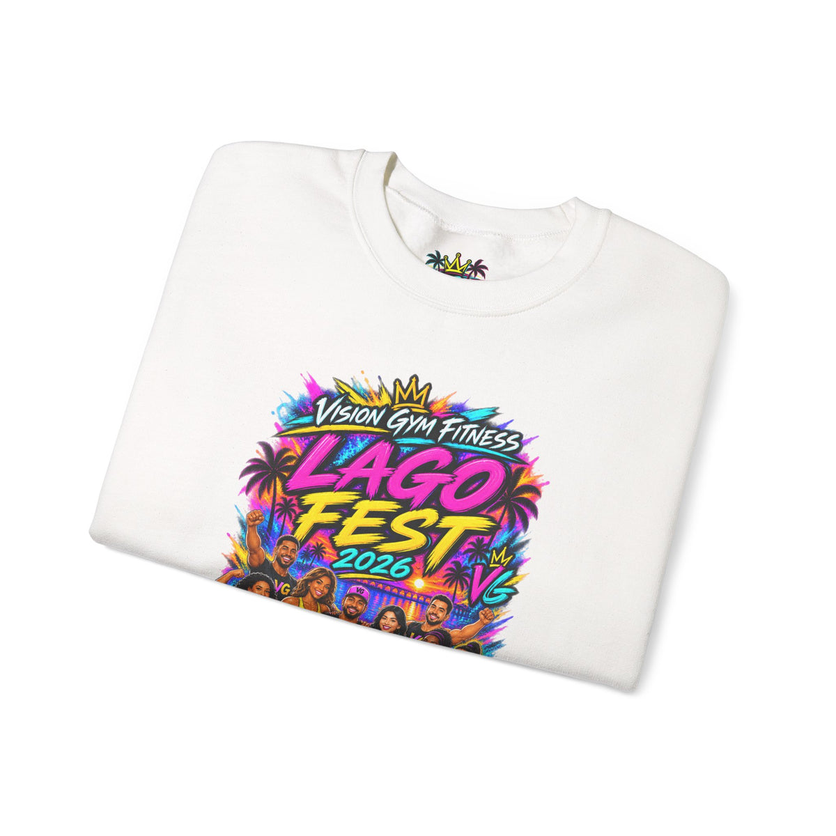 Crewneck Sweatshirt - Lago Fest Unity Neon Floral Graphic