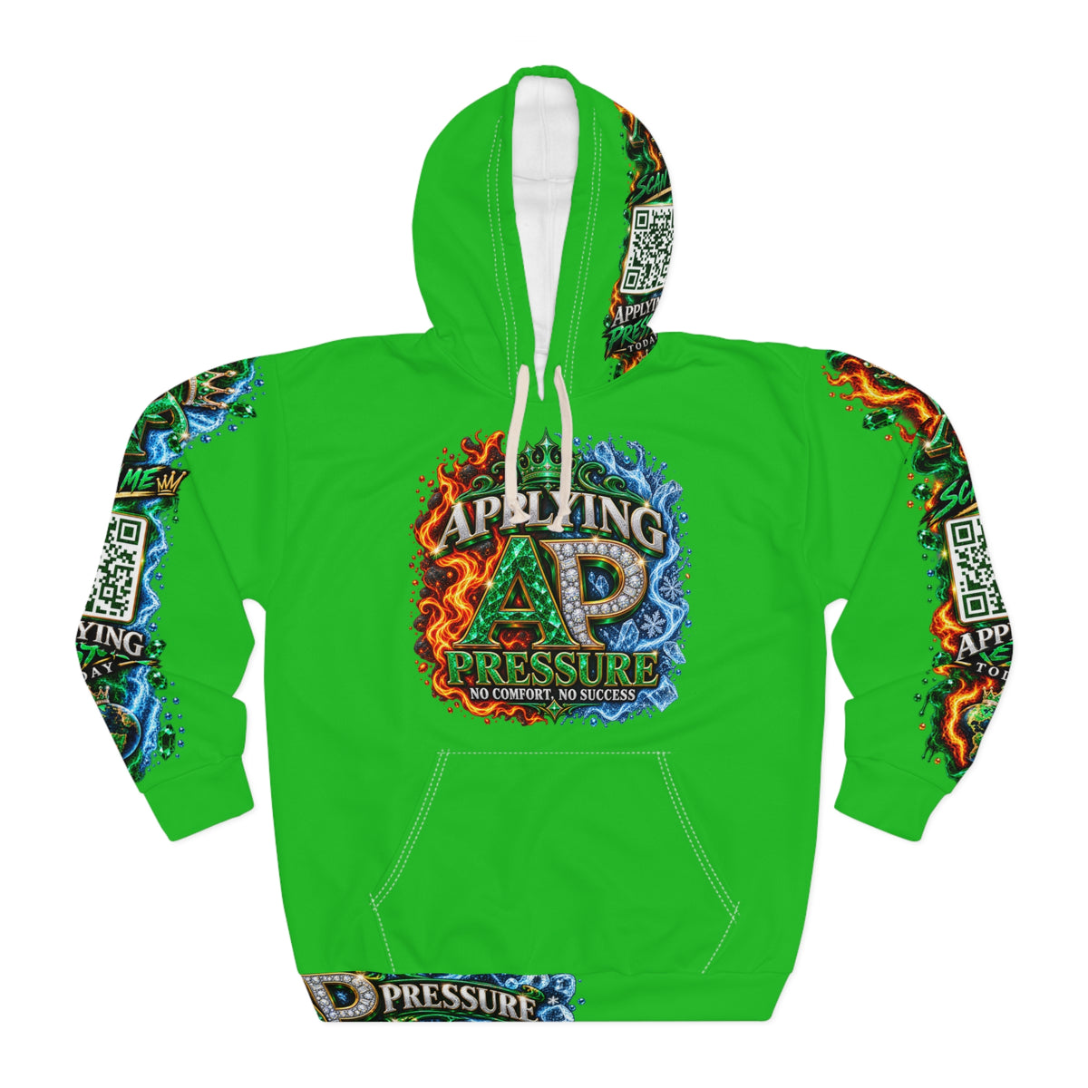 Applying Pressure Hoodie — Motivational Fire & Water Graphic Pullover