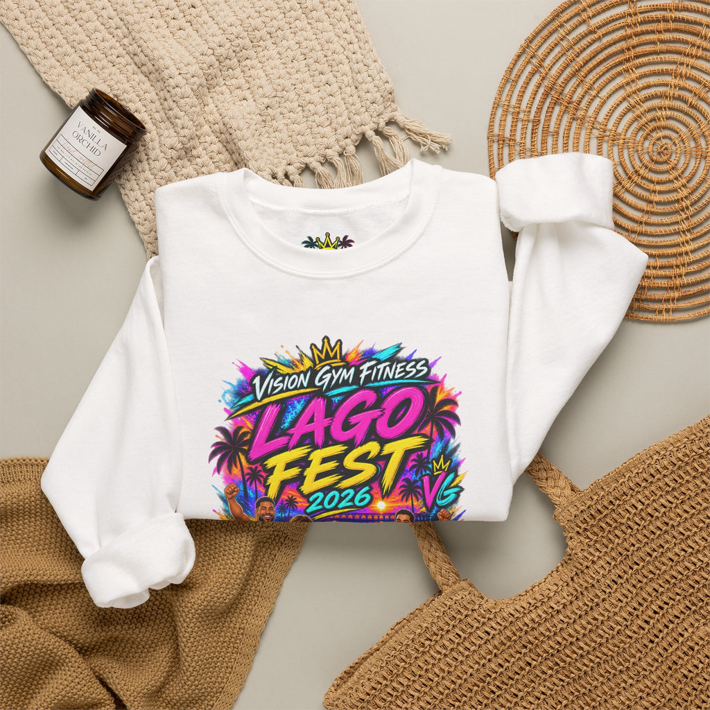 Crewneck Sweatshirt - Lago Fest Unity Neon Floral Graphic