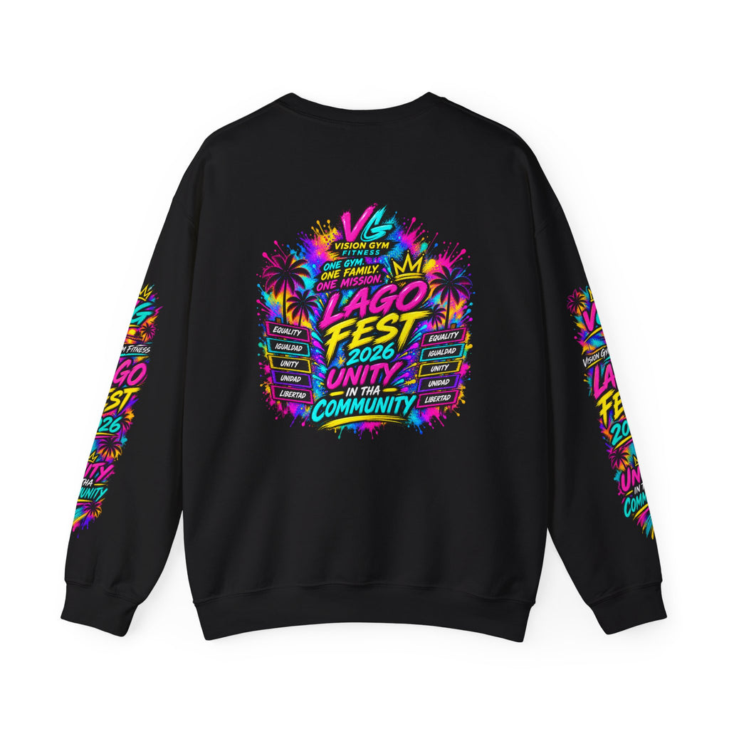 Crewneck Sweatshirt - Lago Fest Unity Neon Floral Graphic