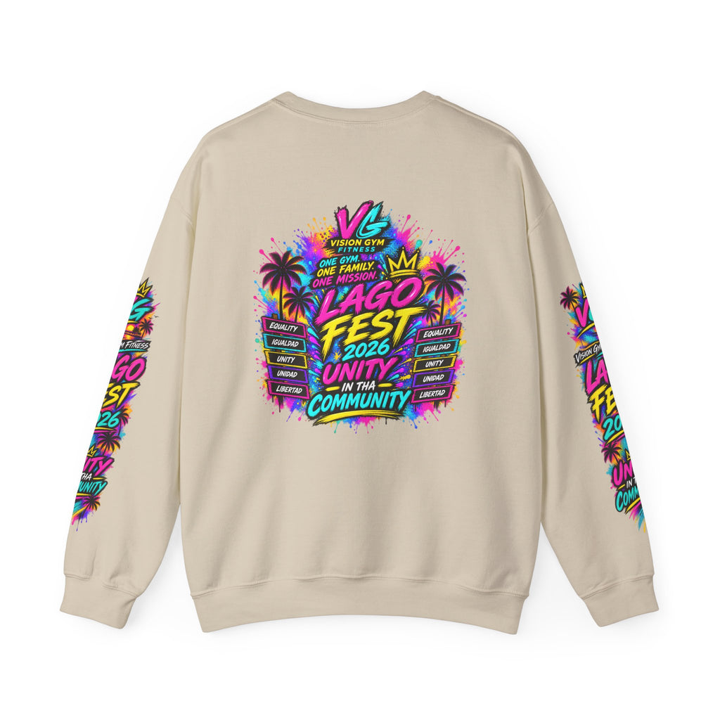 Crewneck Sweatshirt - Lago Fest Unity Neon Floral Graphic
