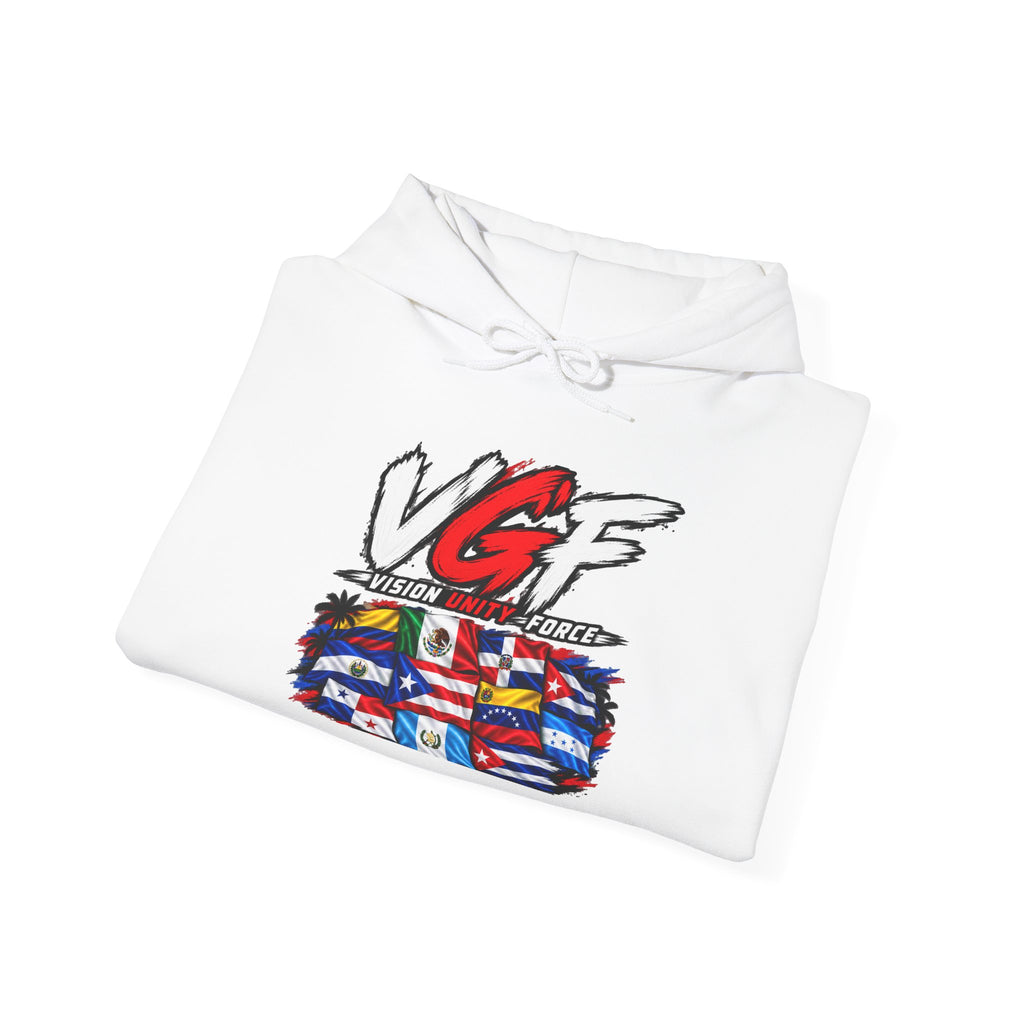 Unity Community Hoodie — VGF Flag Collage Graphic Hooded Sweatshirt