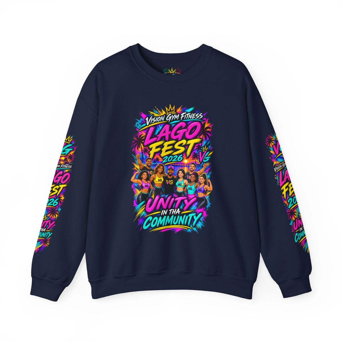 Crewneck Sweatshirt - Lago Fest Unity Neon Floral Graphic