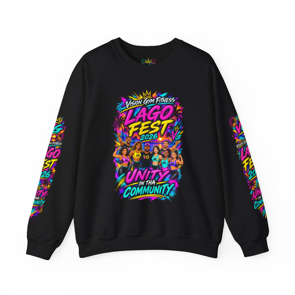 Crewneck Sweatshirt - Lago Fest Unity Neon Floral Graphic