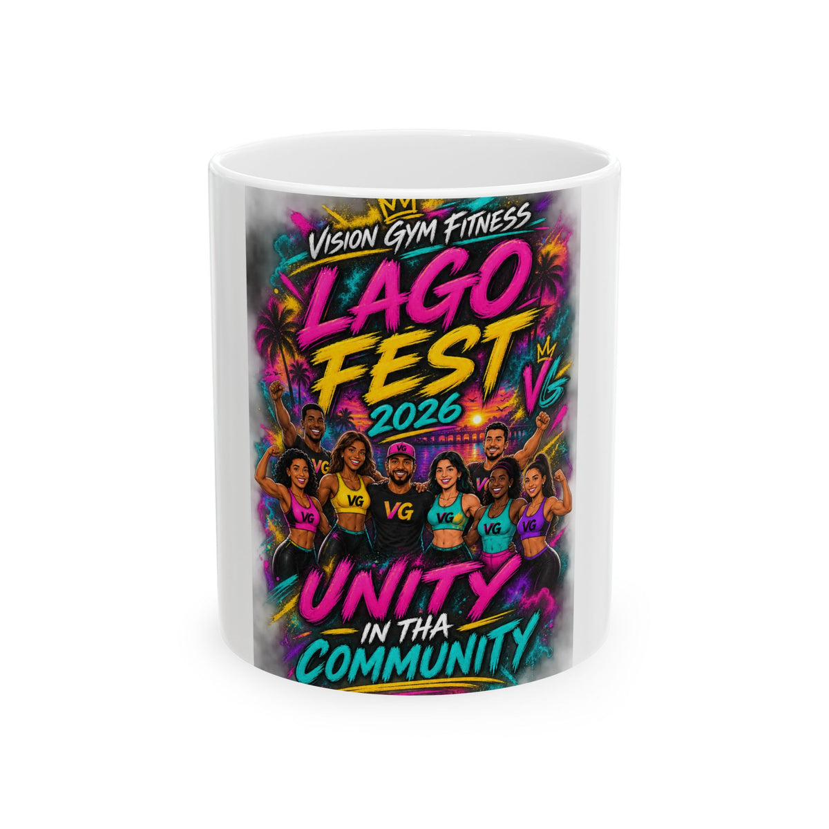 Lago Fest 2026 Ceramic Mug — Vision Gym Fitness "Unity in Tha Community" Event Souvenir (11oz/15oz)