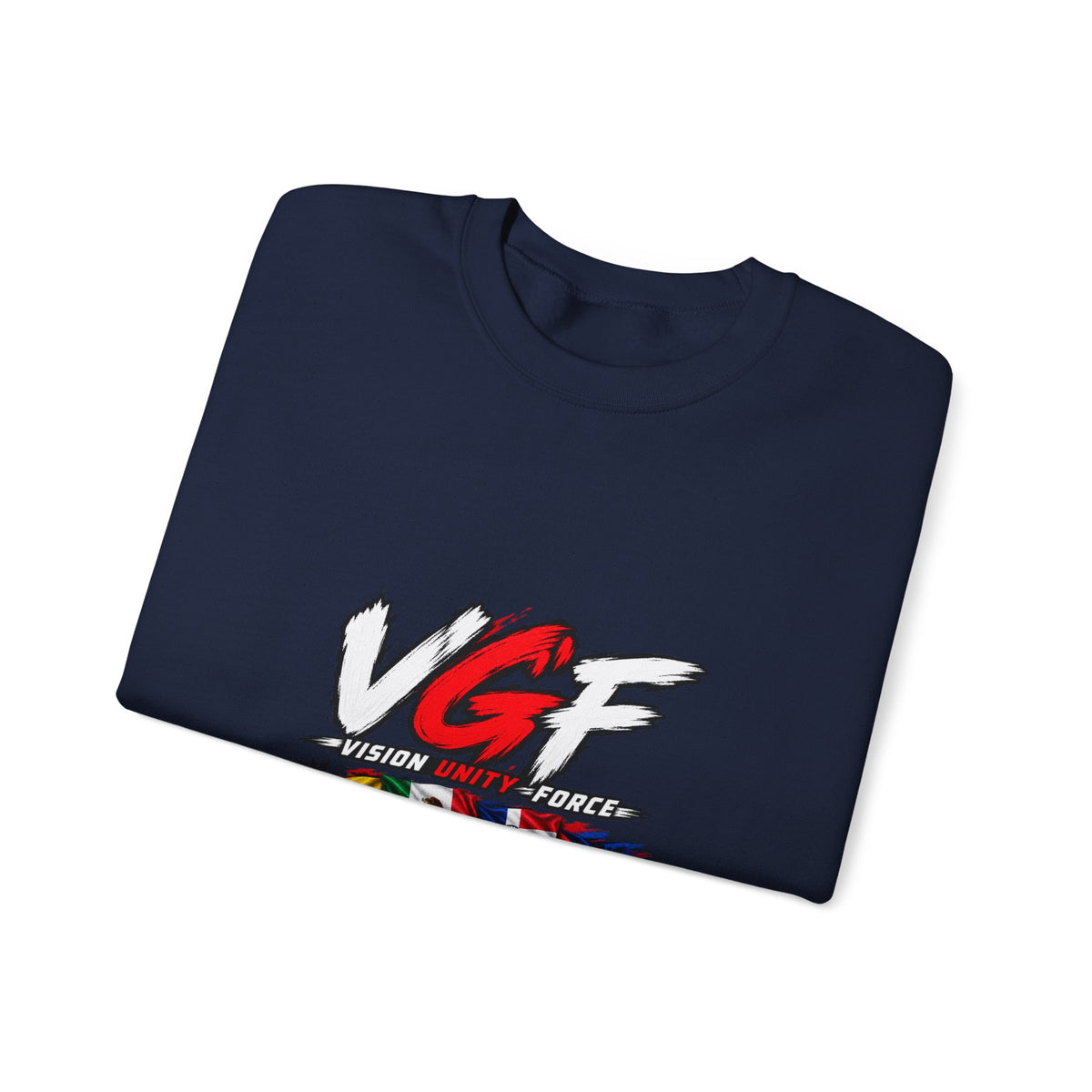 VG Fantasy Flag Crewneck Sweatshirt — VGF Logo with International Flag Collage