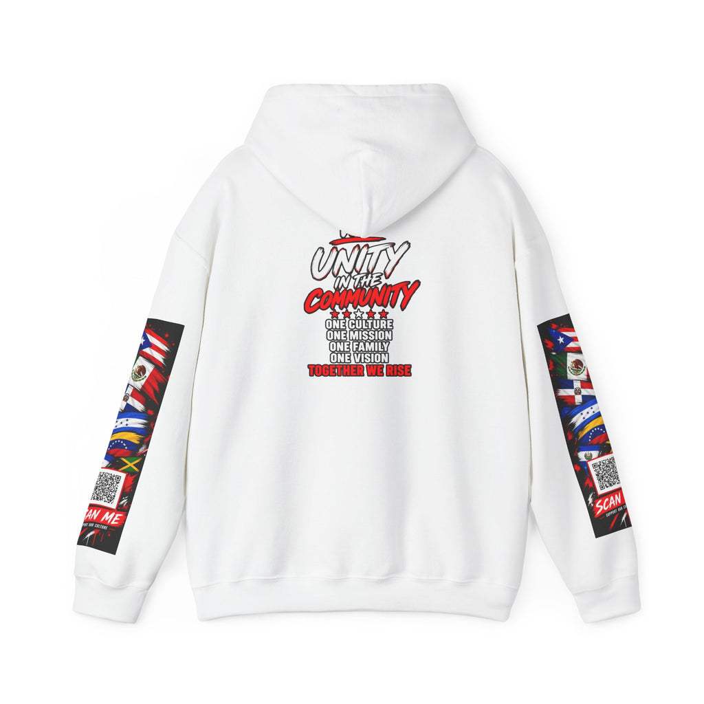 Unity Community Hoodie — VGF Flag Collage Graphic Hooded Sweatshirt