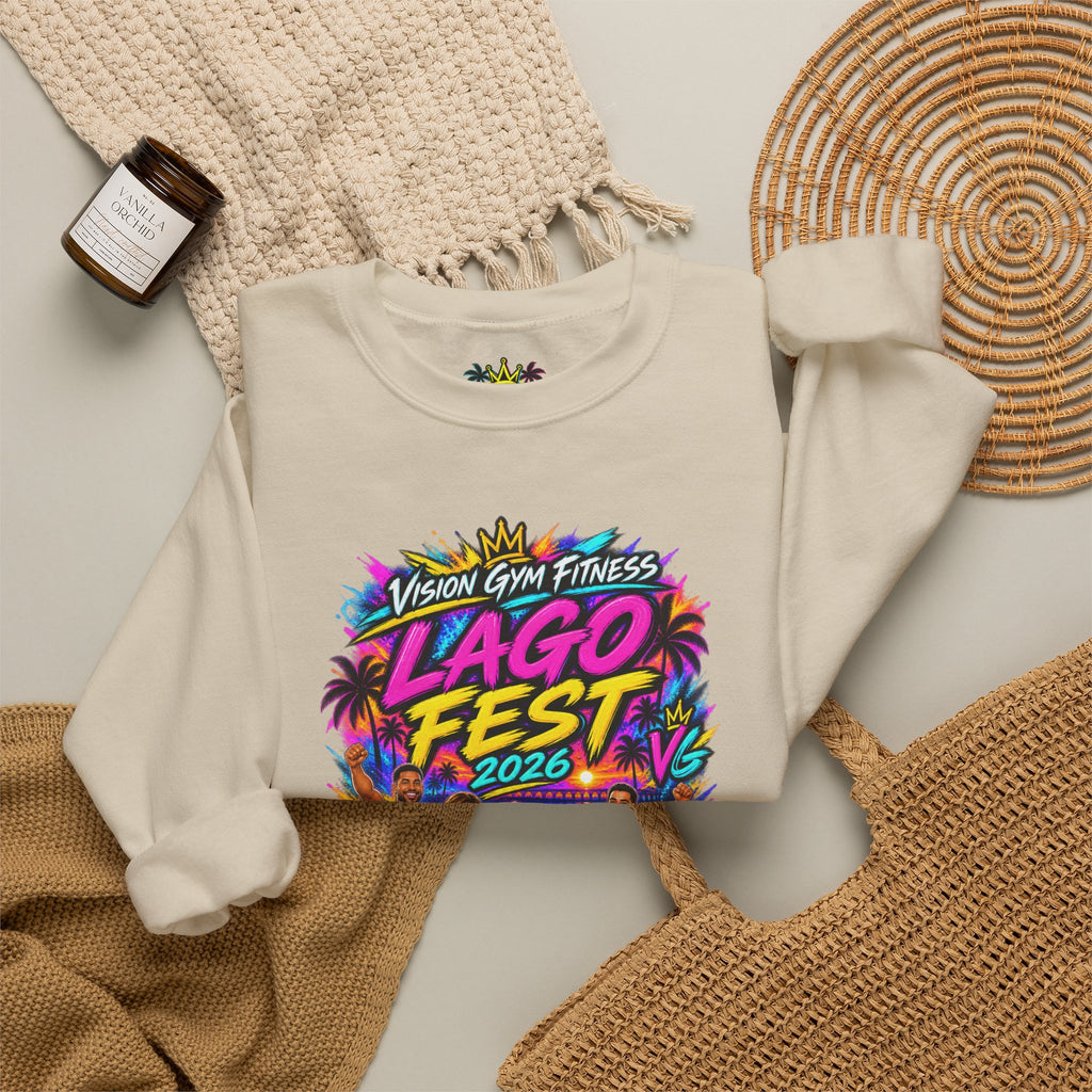 Crewneck Sweatshirt - Lago Fest Unity Neon Floral Graphic