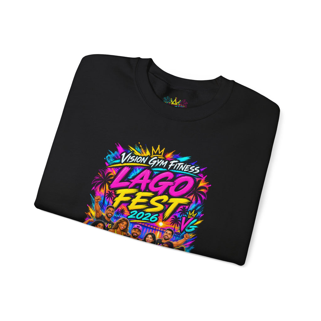 Crewneck Sweatshirt - Lago Fest Unity Neon Floral Graphic